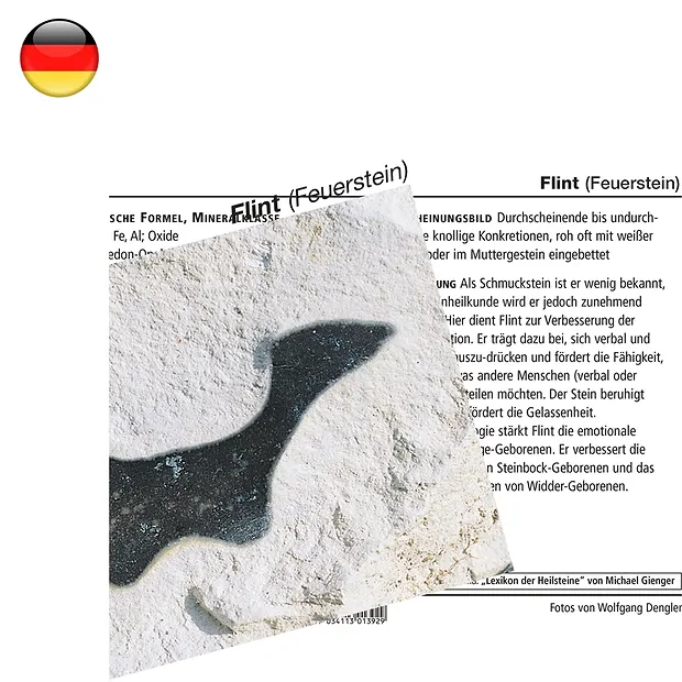 Mineralienkarte Flint (VE mit 10 Stück) | GH Edelsteine, Heilsteine & Schmuck