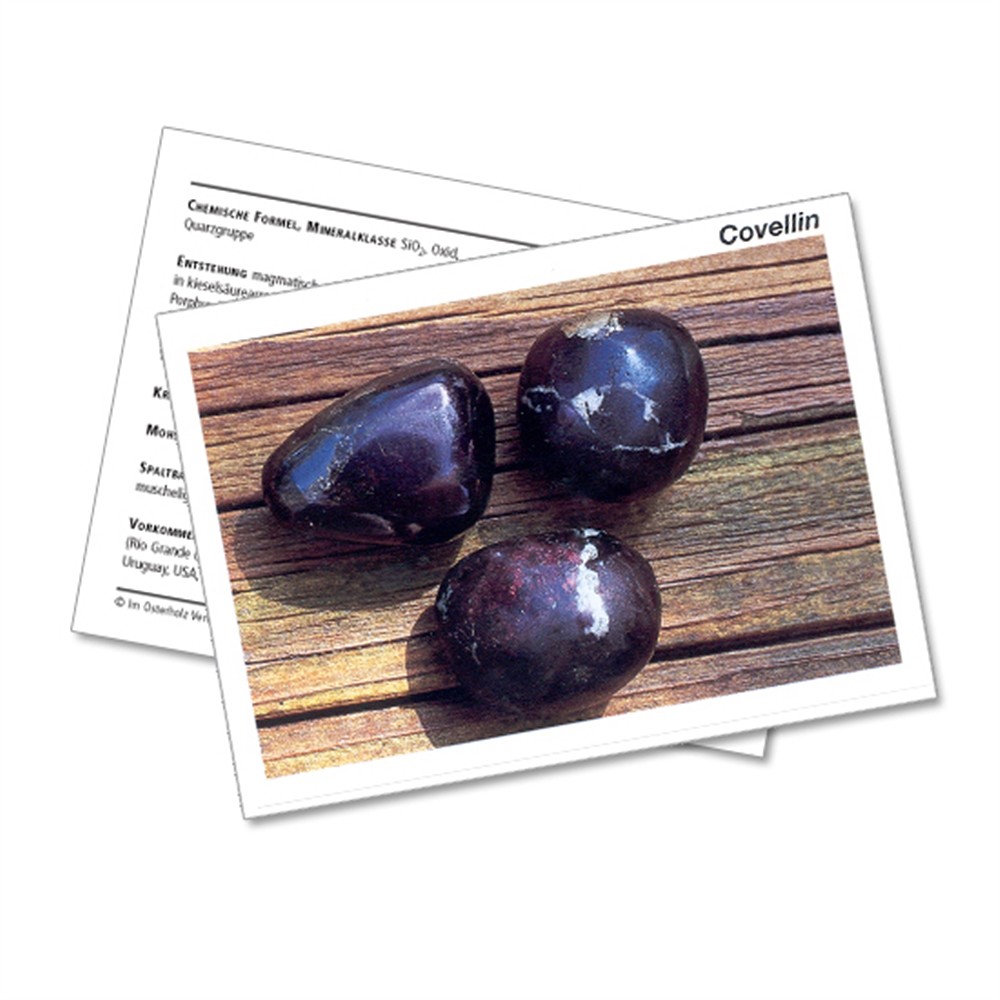 Mineral Card Covellite (PU with 10 pieces) | wholesaler gems & healing stones