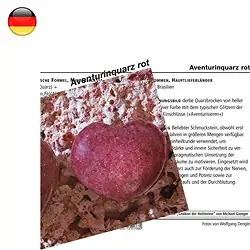 1524702000 Tarjeta mineral Aventurina (rojo) (PU con 10 piezas) | Marco Schreier