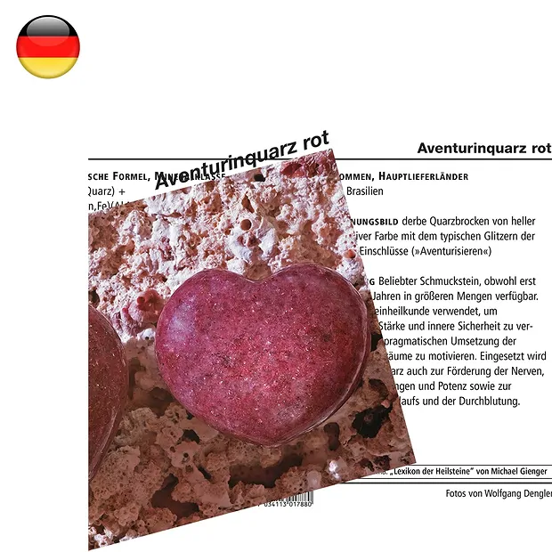 Tarjeta mineral Aventurina (rojo) (PU con 10 piezas) | Marco Schreier