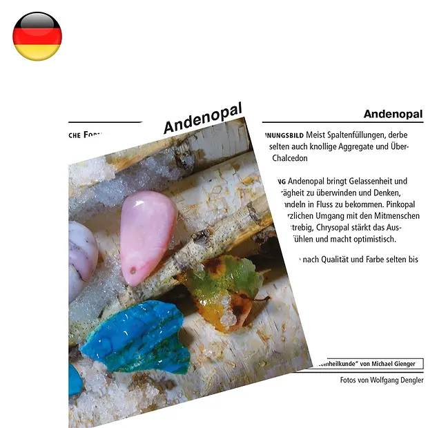 Mineral Card Andean Opal (PU with 10 pieces) | wholesaler gems & healing stones