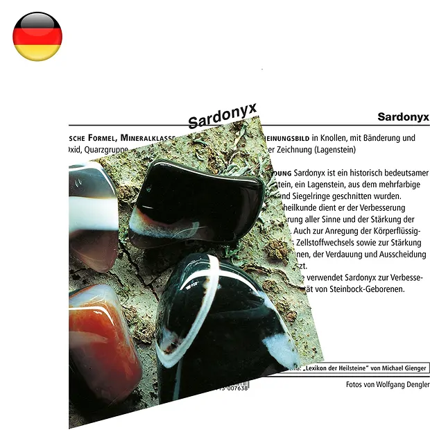 Mineralienkarte Sardonyx  (VE mit 10 Stück) | Edelsteine, Heilsteine & Schmuck