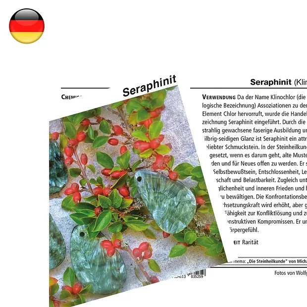 Mineralienkarte Seraphinit (VE mit 10 Stück) | Edelsteine, Heilsteine & Schmuck