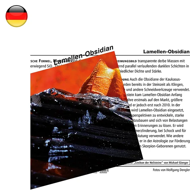 Carte minéralogique Obsdian (obsidienne lamellaire) (UC de 10 pièces) | Marco Schreier