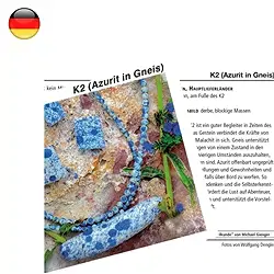 1550002000 Tarjeta mineral K2 (Azurita en Gneis) (PU con 10 piezas) | Marco Schreier