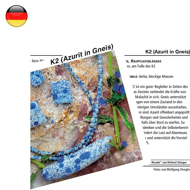 Mineralienkarte K2 (Azurit in Gneis) (VE mit 10 Stück) | Marco Schreier