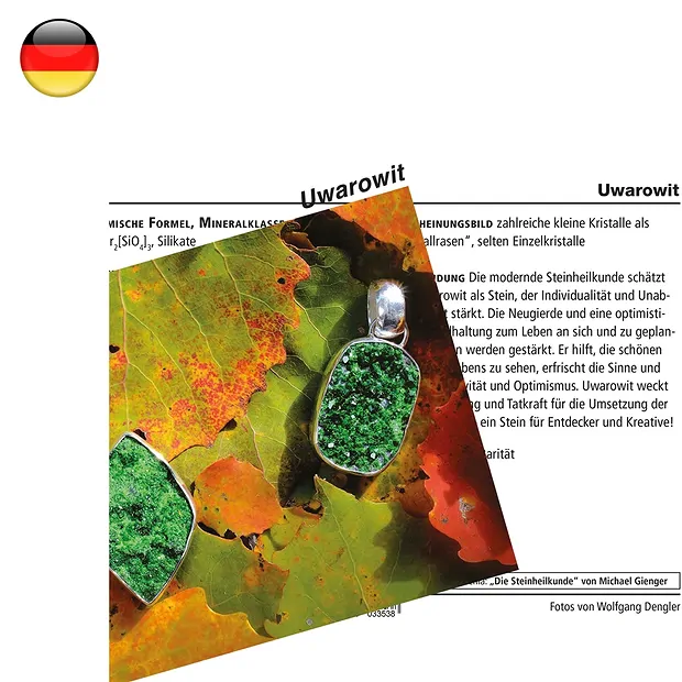 Mineralienkarte Uwarowit (VE mit 10 Stück) | Edelsteine, Heilsteine & Schmuck