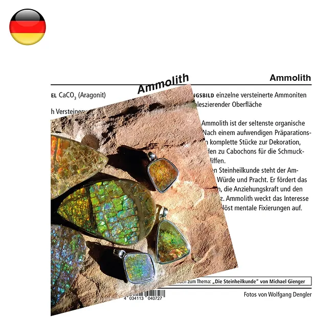 Mineralienkarte Ammolith (VE mit 10 Stück) | Edelsteine, Heilsteine & Schmuck