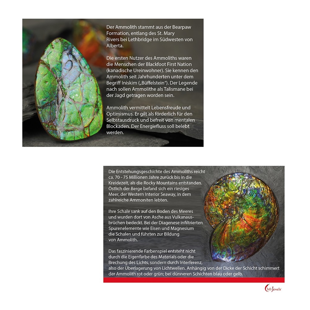 Customer information Ammolite | minerals trade - gems, healing stones & jewelry
