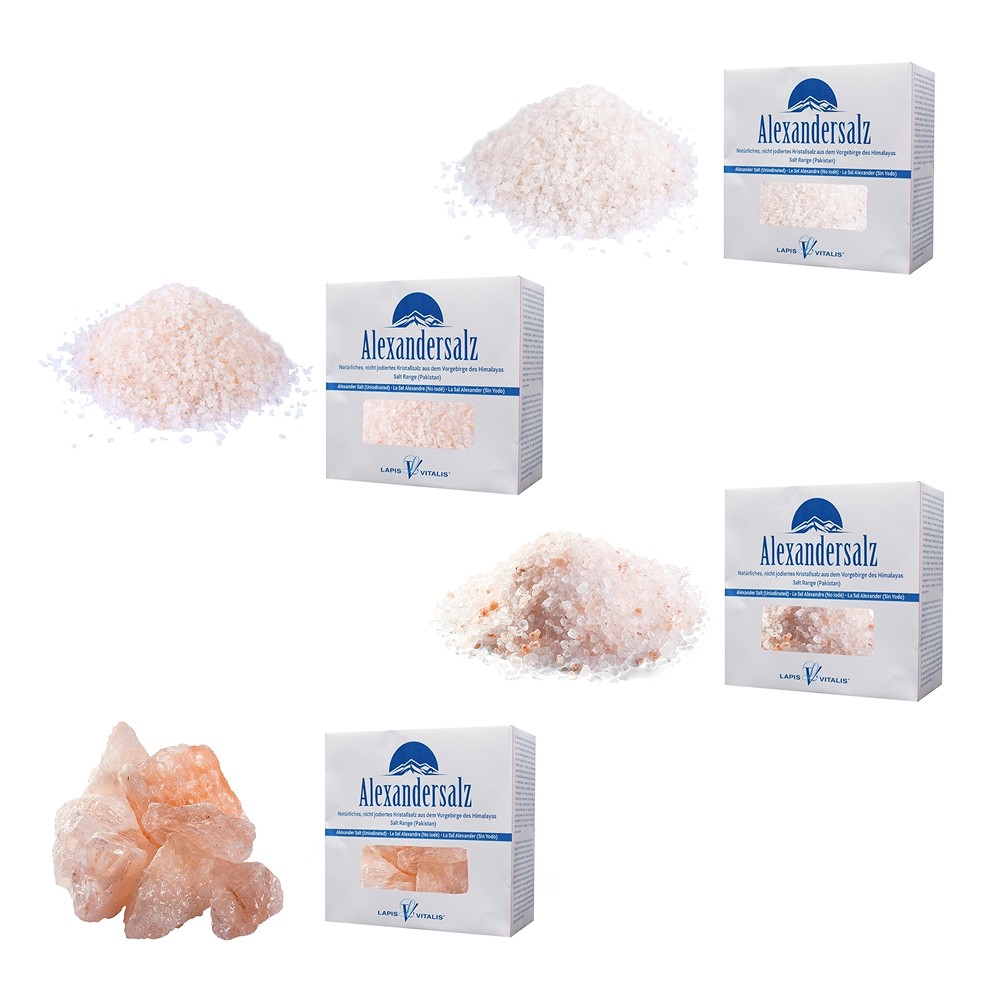 Alexander's salt learning set (4 x 0.5kg) | wholesaler gems & healing stones