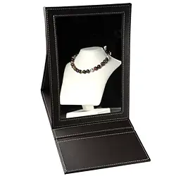 1735010002 Espejo en estuche de polipiel marrón oscuro, regulable en 2 niveles | Marco Schreier