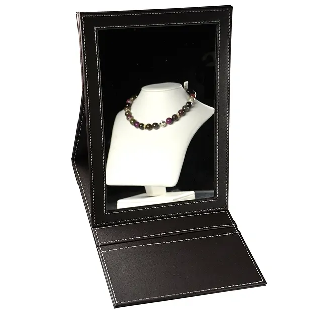 Espejo en estuche de polipiel marrón oscuro, regulable en 2 niveles | Marco Schreier