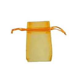 1801102101 Organza bag, 06 x 10cm, gold (50 pcs./ PU) | wholesaler gems & healing stones