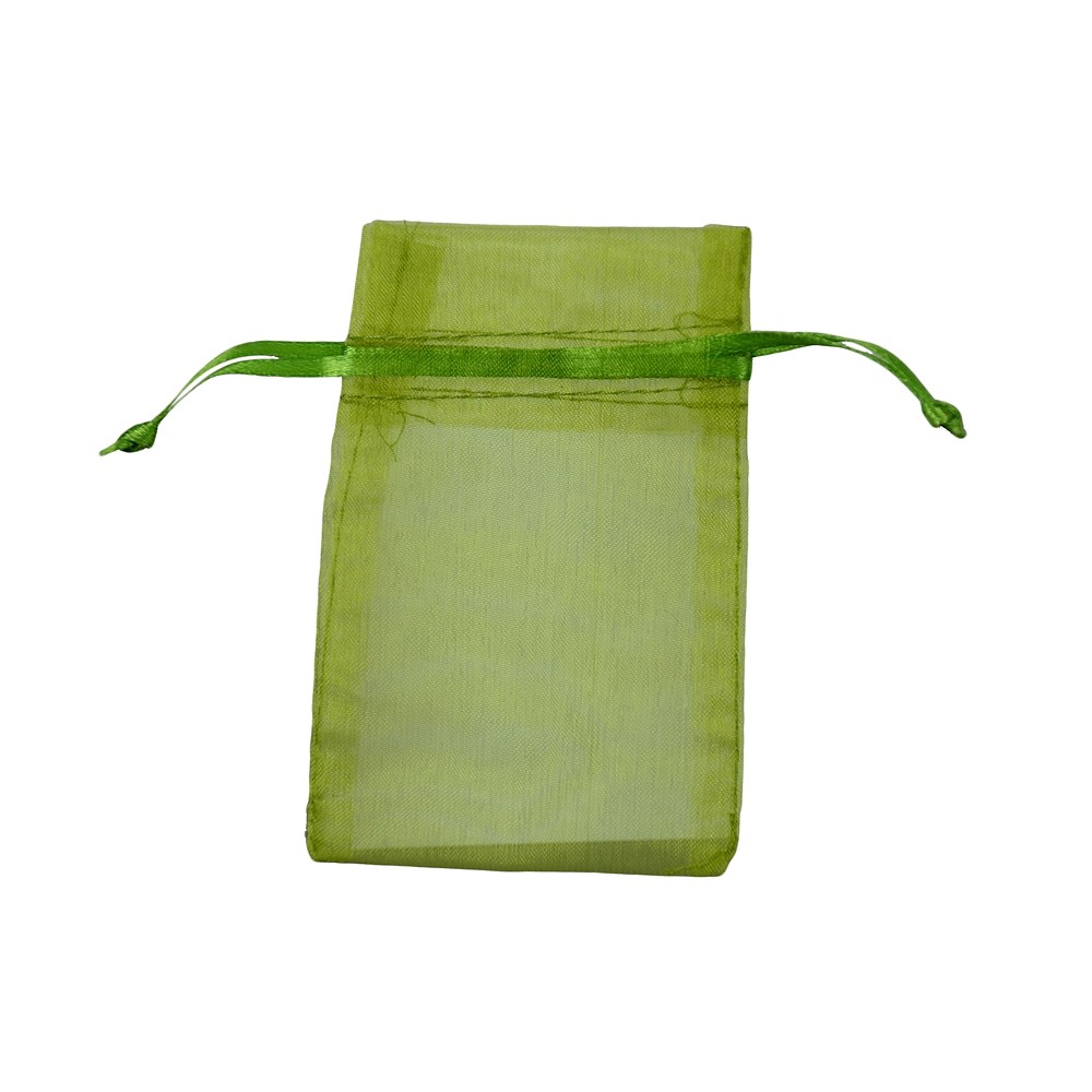 Organza bag, 10 x 14cm, olive (50 pcs./ PU) | wholesaler gems & healing stones