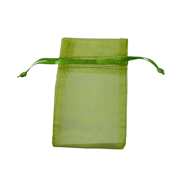 Organza bag, 10 x 14cm, olive (50 pcs./ PU) | wholesaler gems & healing stones