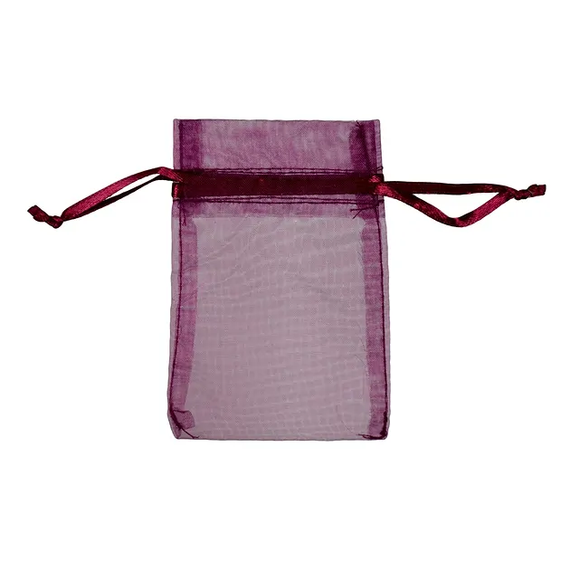 Organza bag, 10 x 14cm, wine red (50 pcs./ PU) | gems, healing stones & jewelry