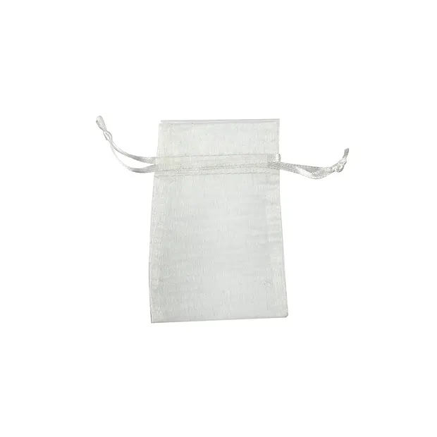 Organza bag, 06 x 10cm, silver (50 pcs./ PU) | wholesaler gems & healing stones
