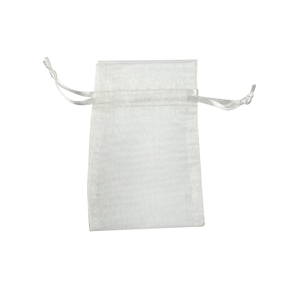 Organza bag, 10 x 14cm, silver (50 pcs./ PU) | wholesaler gems & healing stones