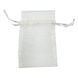 1801102503 Organza-Beutel, 14 x 20cm, silber (50 St./VE) | Edelsteine, Heilsteine & Schmuck