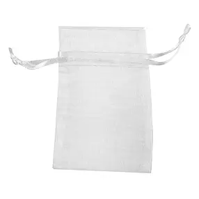 Organza bag, 15 x 24cm, white (50 pcs./ PU) | wholesaler gems & healing stones