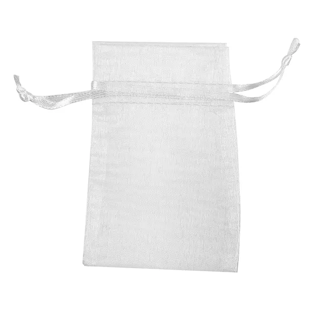 Organza bag, 15 x 24cm, white (50 pcs./ PU) | wholesaler gems & healing stones
