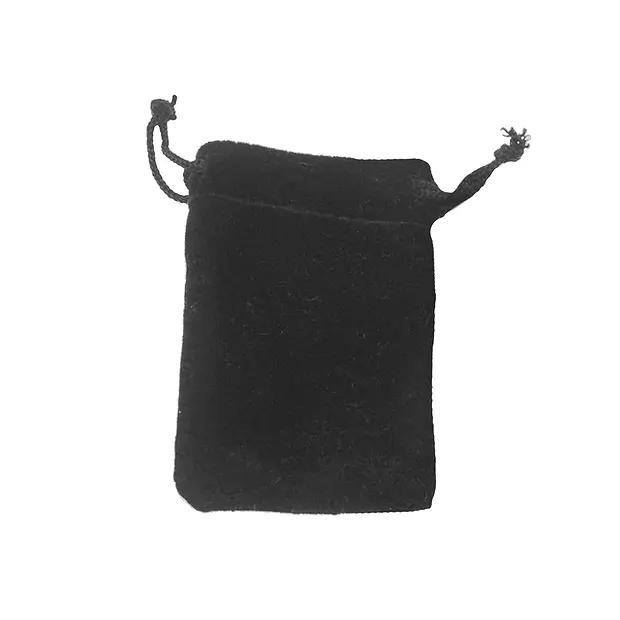 Velvet bag, 10 x 13.5cm, black (50 pcs./ PU) | wholesaler gems & healing stones