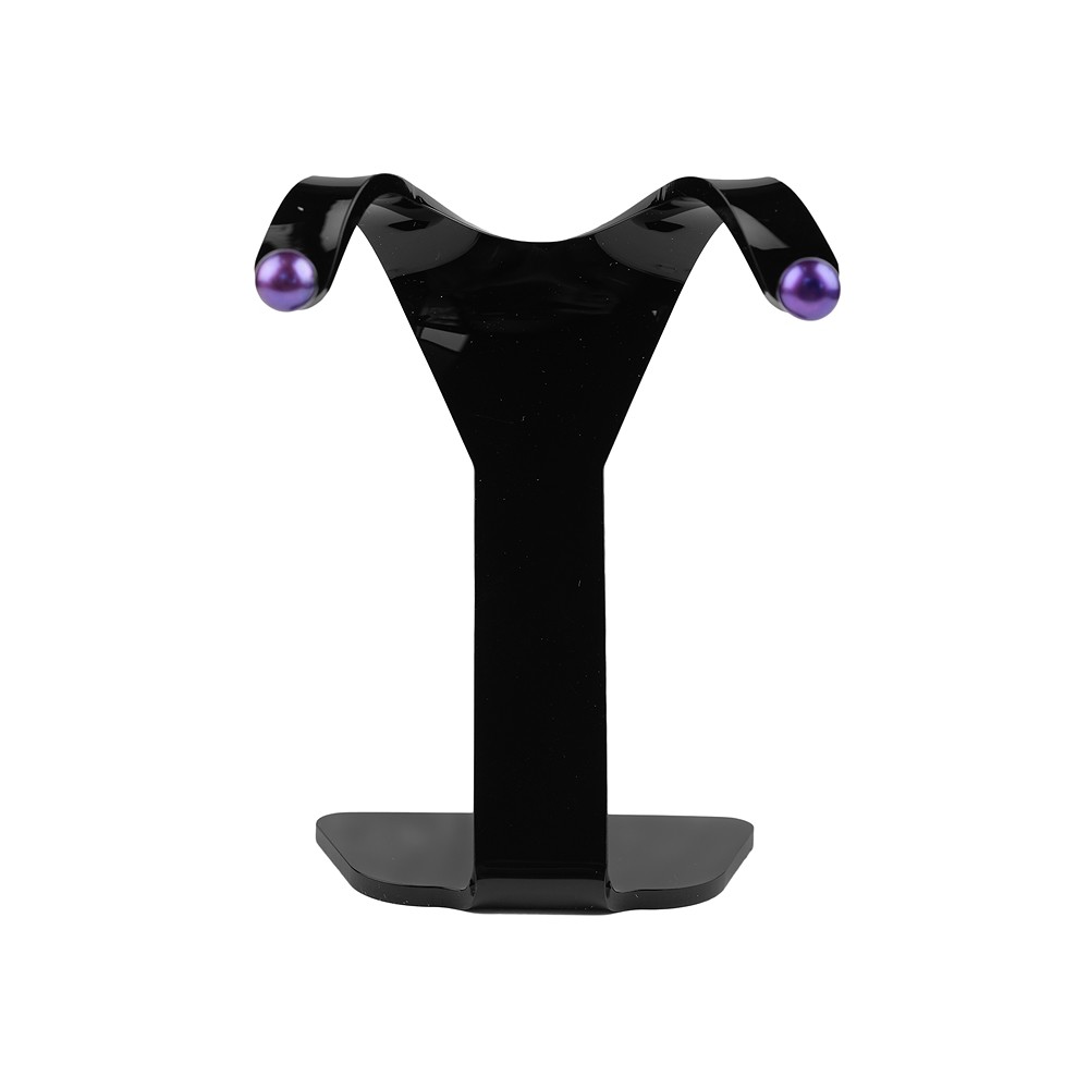 Display for earrings, plexiglass, 9.5cm, black | gems, healing stones & jewelry