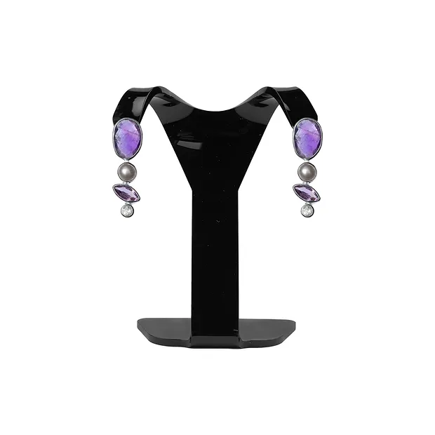 Présentoir pour boucles d'oreilles, plexiglas, 9,5 cm, noir | Marco Schreier