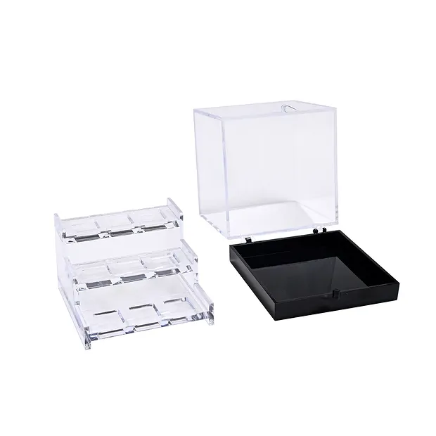 3-tier acrylic container, 6.8 cm | wholesaler gems, healing stones & jewelry