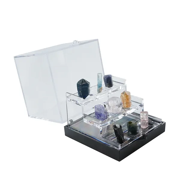 3-tier acrylic container, 6.8 cm | wholesaler gems, healing stones & jewelry
