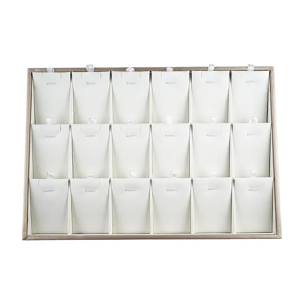 Jewelry tray, 18 compartments, white | wholesaler gems, healing stones & jewelry