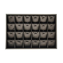 1814000002 Vassoio per gioielli, 24 scomparti, marrone | grossista gemme e pietre curative
