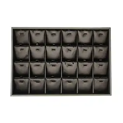 1814000002 Vassoio per gioielli, 24 scomparti, marrone | grossista gemme e pietre curative