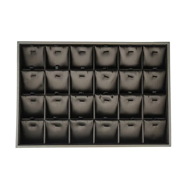 Jewelry tray, 24 compartments, brown | wholesaler gems, healing stones & jewelry