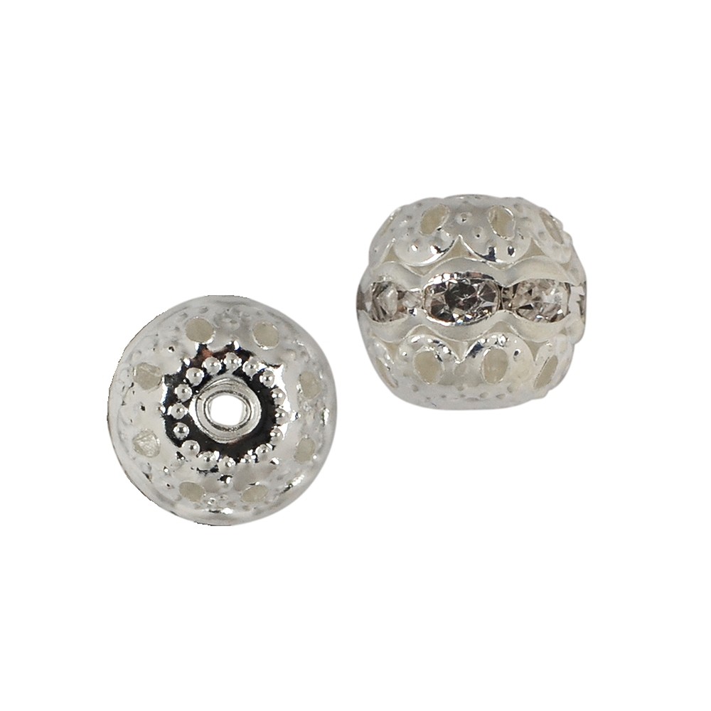 Sfera 08mm, OTTONE argentato, Zircone cubico (12 pz./ UC) | Marco Schreier