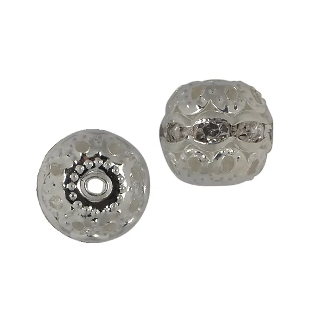 Boule 10mm, LAITON argenté, Zircon cubique (12 pcs/UC) | Marco Schreier