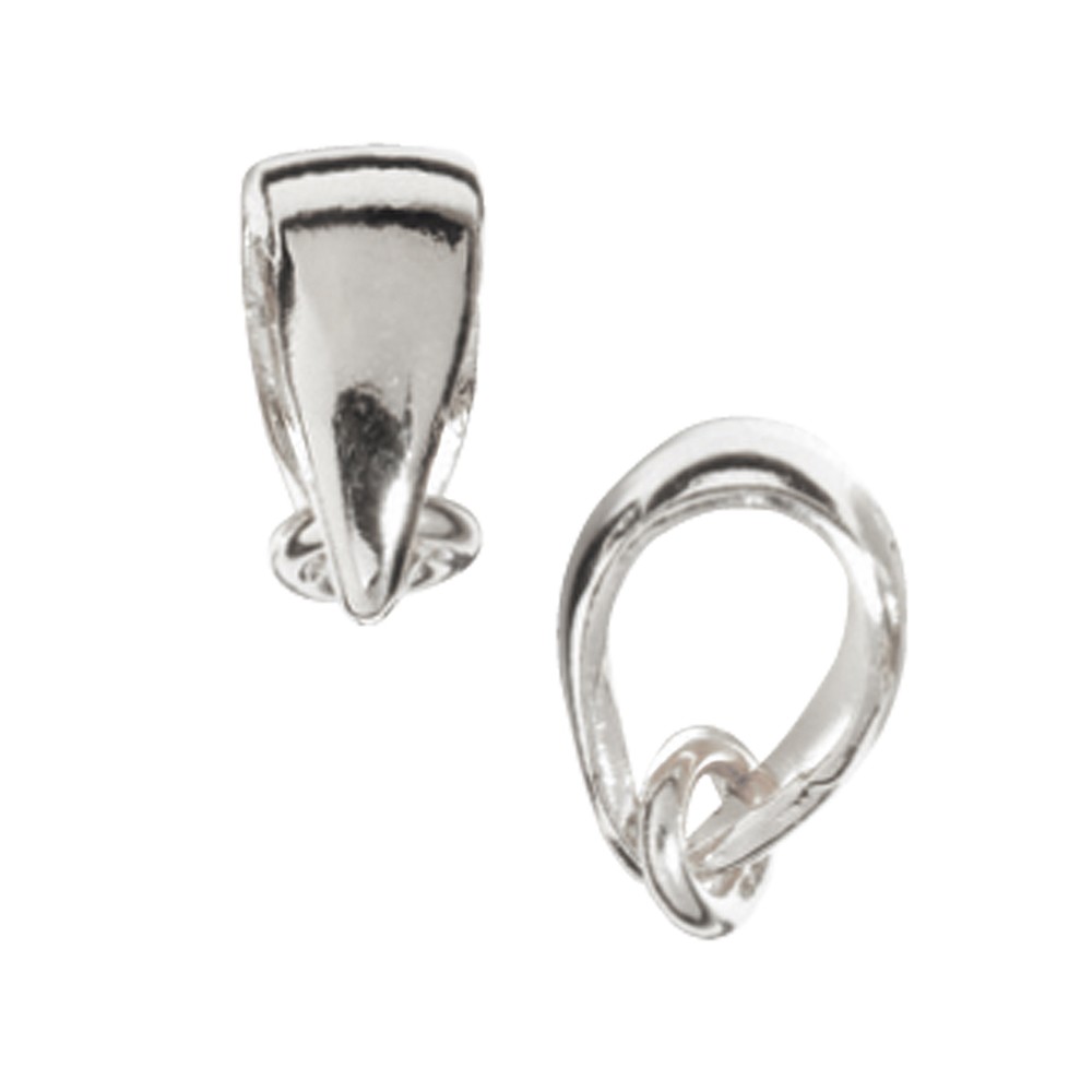 Pendant loop 9mm, silver (5 pcs./ PU) | wholesale gems, healing stones & jewelry