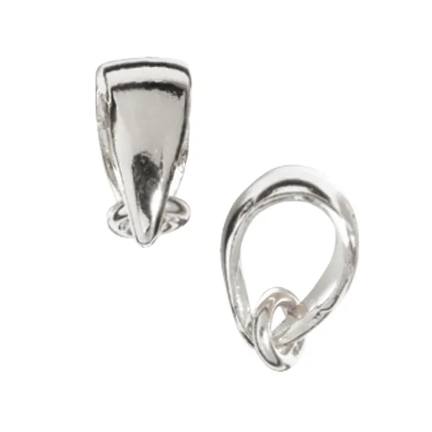 Pendant loop 9mm, silver (5 pcs./ PU) | wholesale gems, healing stones & jewelry