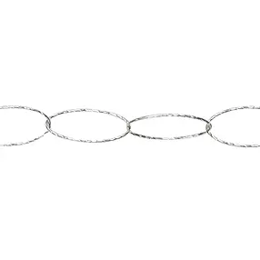 Catena da un metro, maglie ovali lucide, argento, 20 x 10 mm (UC) | Marco Schreier