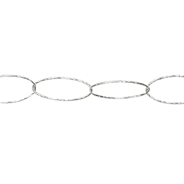 Catena da un metro, maglie ovali lucide, argento, 20 x 10 mm (UC) | Marco Schreier