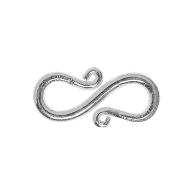 Hook curved 18mm, silver (3 pcs./ PU) | wholesale gems, healing stones & jewelry