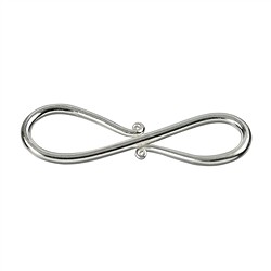 1905202401 S-hook curved 40mm, silver (2 pcs./ PU) | wholesaler gems & healing stones