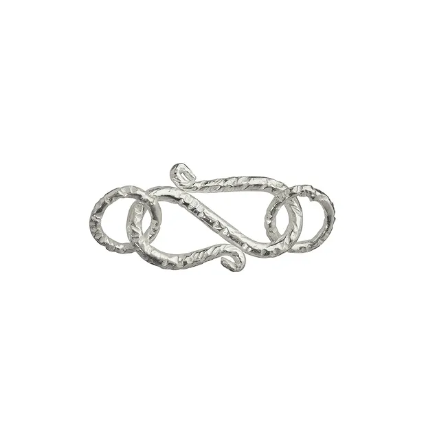 S-Haken mit Ösen 18mm, Silber gehämmert (1 St./VE) | Marco Schreier