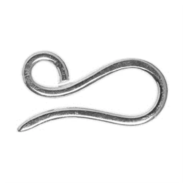 Hook with eyelet 25mm, silver (1 pc./ PU) | wholesaler gems & healing stones