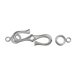 1905209061 Hook "rhombus" 30mm, silver (1 pc./ PU) | wholesaler gems & healing stones