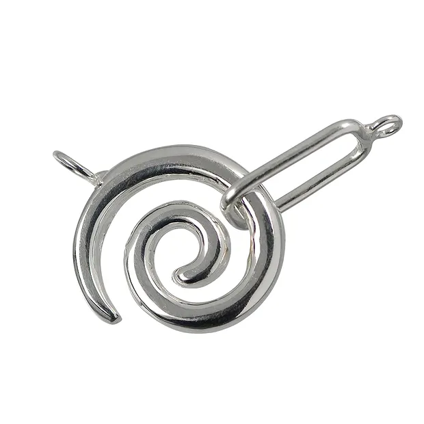 Haken "Schnecke" 26mm, Silber (1 St./VE) | GH Edelsteine, Heilsteine & Schmuck