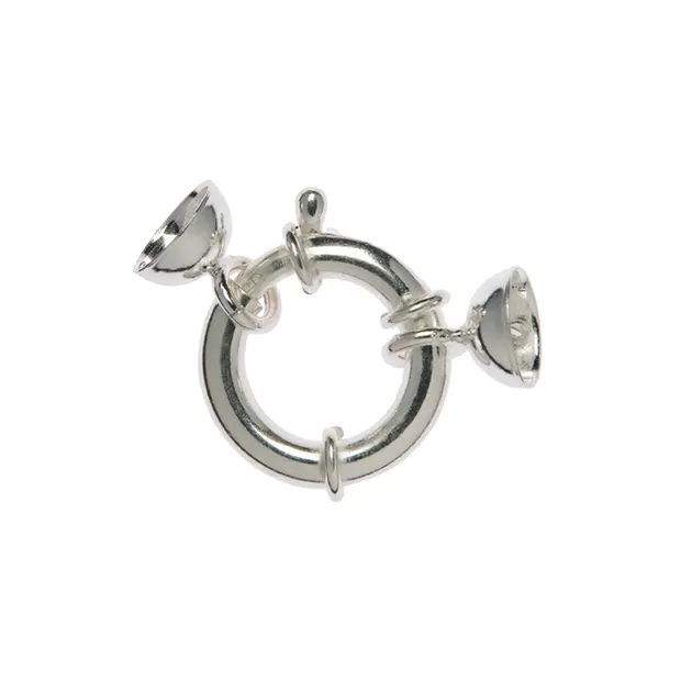 Spring Ring Design 18mm with End Caps, Silver (1 pc./ PU) | Marco Schreier