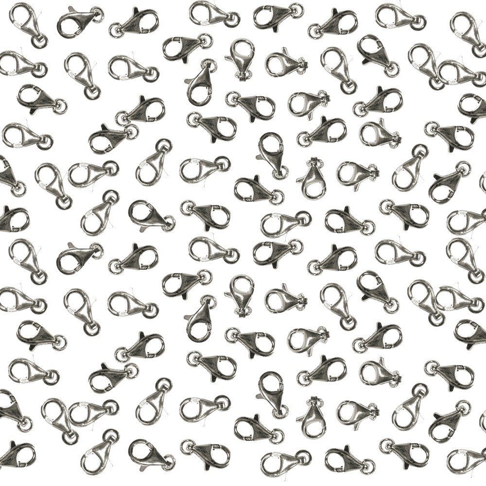 Karabiner feste Öse 09mm, Silber (100 St./VE) | Edelsteine, Heilsteine & Schmuck