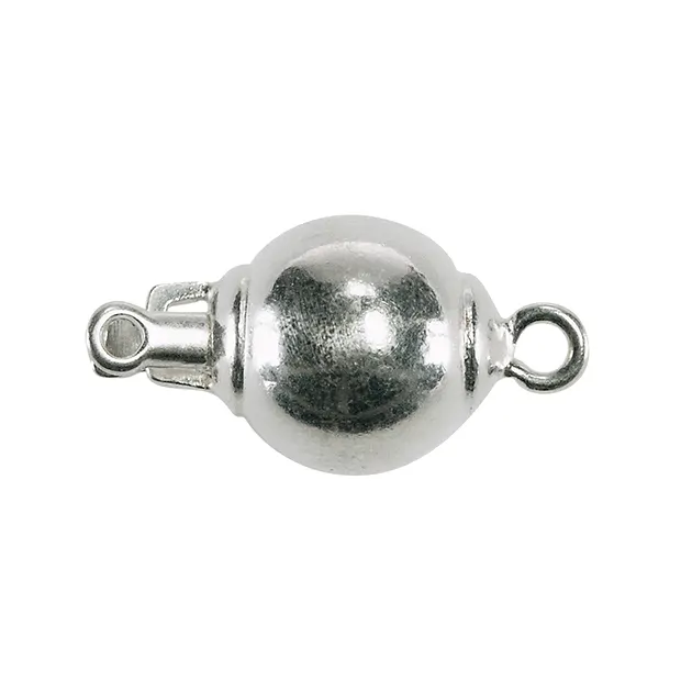 Ball Clasp 10mm, silver (1 pc./ PU) | wholesaler gems, healing stones & jewelry
