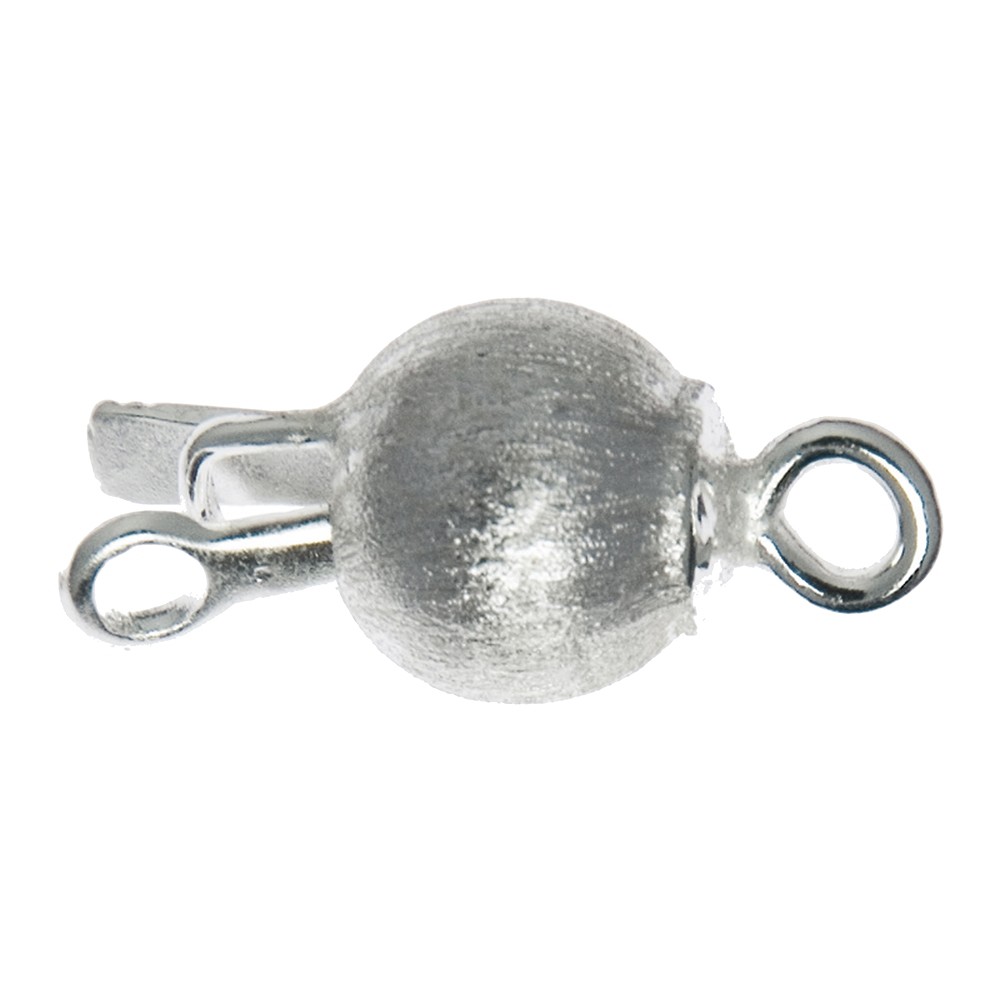 Ball Clasp 12mm, silver matt (1 pc./ PU) | wholesaler gems & healing stones